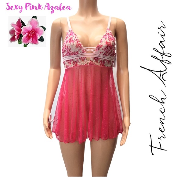 French Affair Azalea Babydoll Nightie & Panty Set - Picture 1 of 9